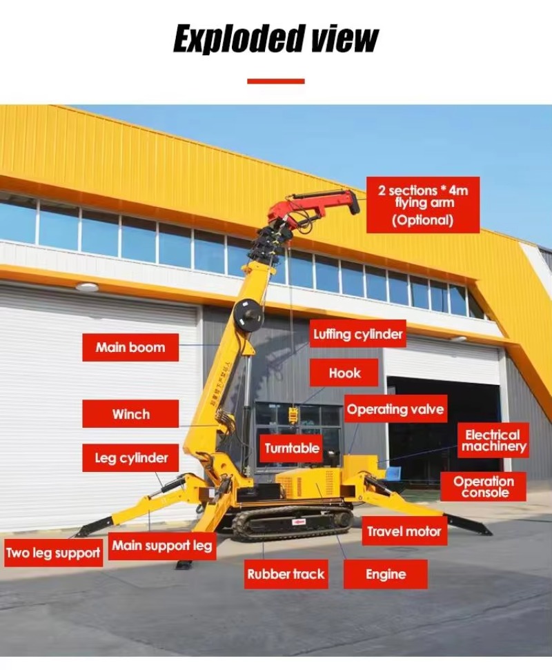 8T Hydraulic Spider Crane Heav - Heavy Equipment Lift ulasan dan harga